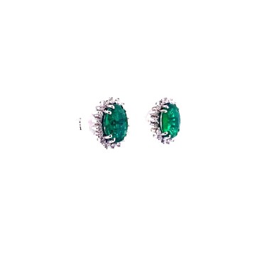 Orecchini con Smeraldi Ovali e Diamanti Naturali