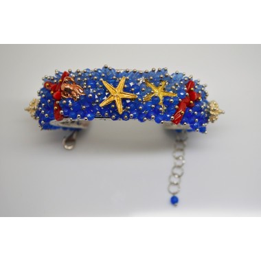 Bracciale in argento bianco, rosa e giallo con agate e corallo