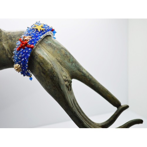 Bracciale in argento bianco, rosa e giallo con agate e corallo