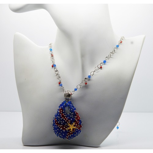 Collier in argento bianco e giallo 925 millesimi con agate e corallo