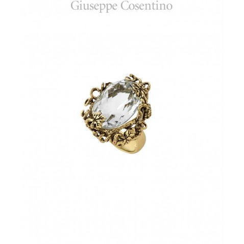 Anello Argento placcato oro 18kt anticato Misis