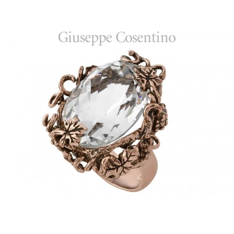 Anello in argento placcato rosa 18kt anticato Misis