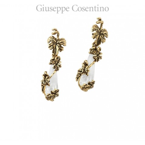 Orecchini in argento placcato oro 18kt anticato