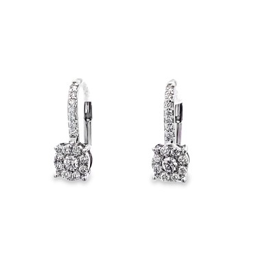Orecchini pendenti con Diamanti Naturali 0,46 ct in oro bianco