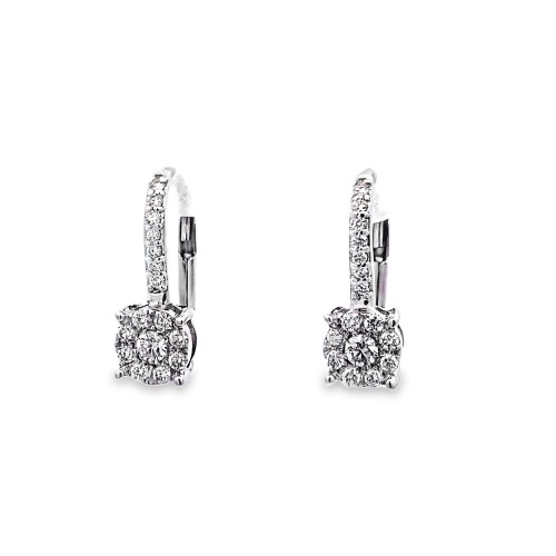 Orecchini pendenti con Diamanti Naturali 0,46 ct in oro bianco