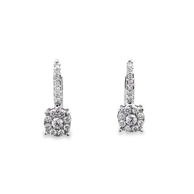 Orecchini pendenti con Diamanti Naturali 0,46 ct in oro bianco