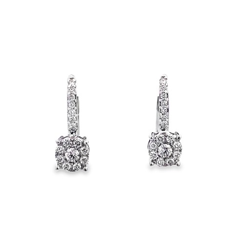 Orecchini pendenti con Diamanti Naturali 0,46 ct in oro bianco