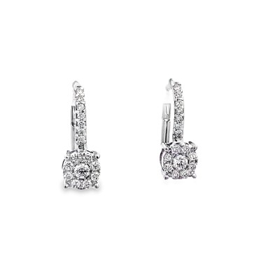 Orecchini pendenti con Diamanti Naturali 0,46 ct in oro bianco