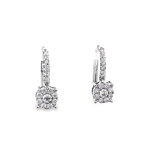 Orecchini pendenti con Diamanti Naturali 0,46 ct in oro bianco