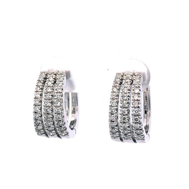 Cerchi con tre file di Diamanti Naturali 0,59 ct in oro bianco