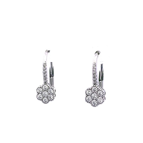 Orecchini pendenti in oro bianco con Diamanti Naturali 0,39 ct
