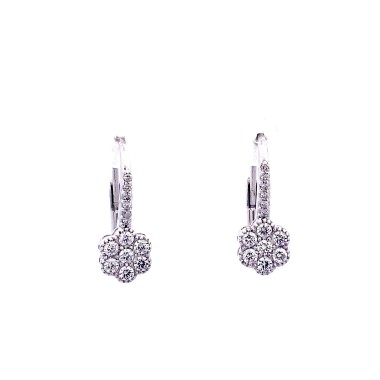 Orecchini pendenti in oro bianco con Diamanti Naturali 0,39 ct