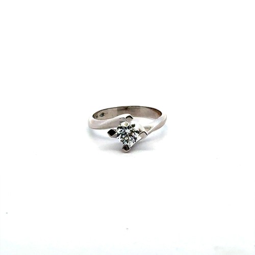 Anello con DIAMANTE NATURALE certificato GIA 0,71 ct D VS1 montatura Valentino