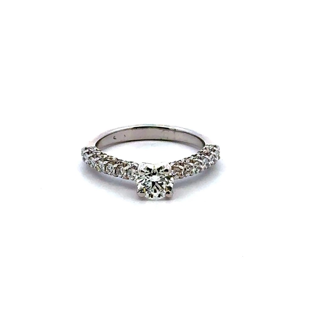 Anello con DIAMANTE NATURALE certificato GIA 0,72 ct F VS e diamanti laterali 0,98 ct