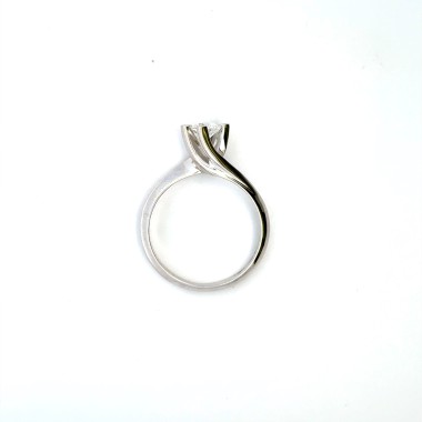 Anello con DIAMANTE NATURALE GIA, 0,41 ct D VS1 Tripla Excellent