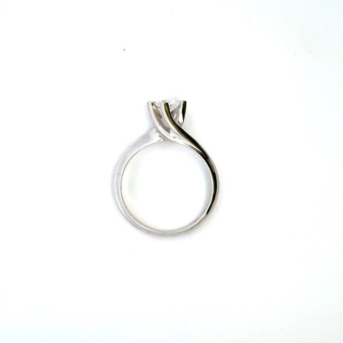 Anello con DIAMANTE NATURALE certificato GIA 0,41 ct D VS1 Tripla Excellent