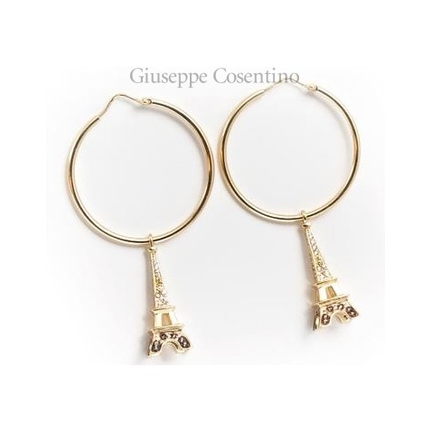 Eiffel Tower earrings in gold plated silver Misis