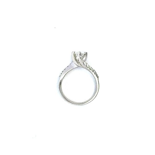 Anello con Diamante Naturale Centrale Certificato IGI 0,50 ct e VS1 e Diamanti Laterali 0,38 ct