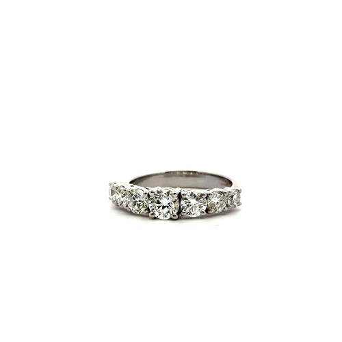 Anello Veretta con 7 Diamanti Naturali 1,81 ct complessivi, Pietra Centrale 0,50 ct GIA D VS1
