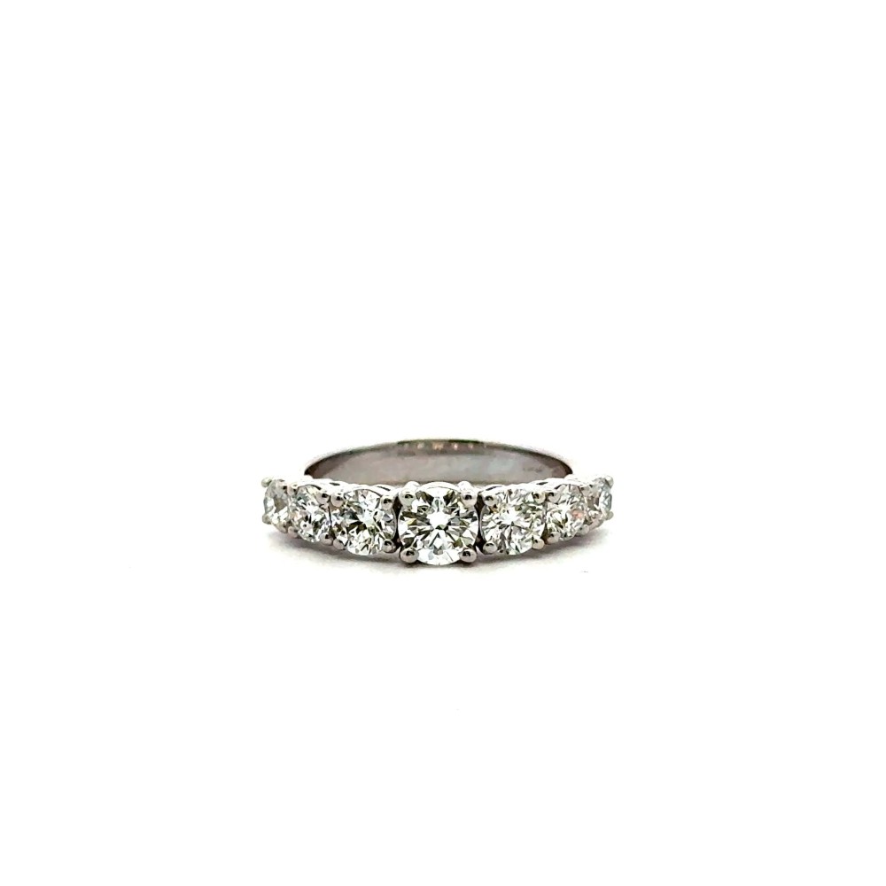 Anello Veretta con 7 Diamanti Naturali 1,81 ct complessivi, Pietra Centrale 0,50 ct GIA D VS1