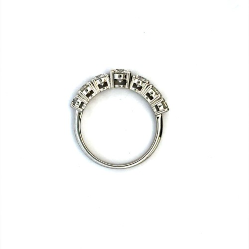 Anello Veretta con 7 Diamanti Naturali 1,81 ct complessivi, Pietra Centrale 0,50 ct GIA D VS1