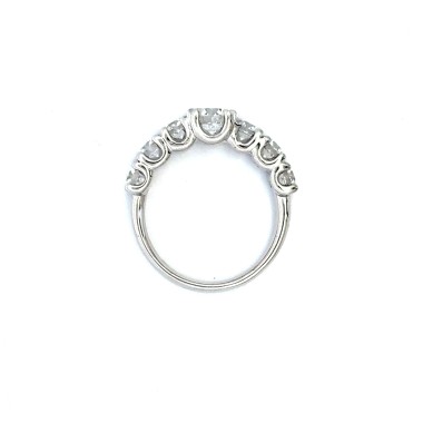 Anello Veretta con 7 Diamanti Naturali - Pietra Centrale 0,70 ct D VS1