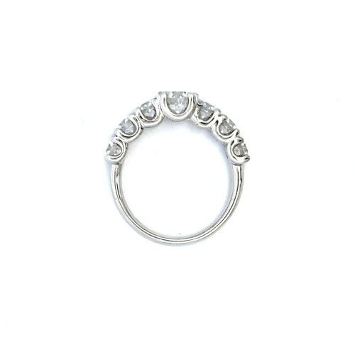 Anello Veretta con 7 Diamanti Naturali 1,38 ct complessivi, con pietra centrale  0,70 ct D, VS