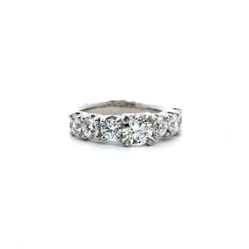 Anello Veretta con 7 Diamanti Naturali 1,38 ct complessivi, con pietra centrale  0,70 ct D, VS