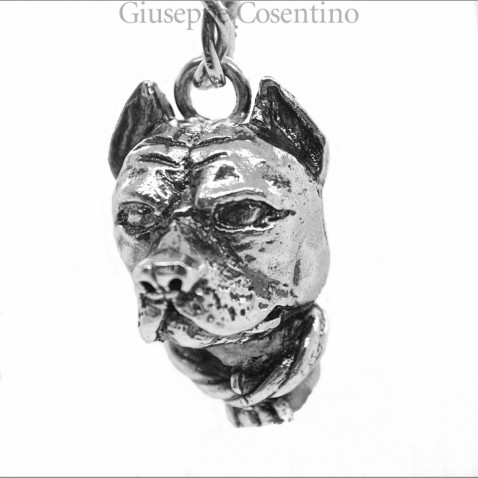 Pendant depicting pitbull in 925