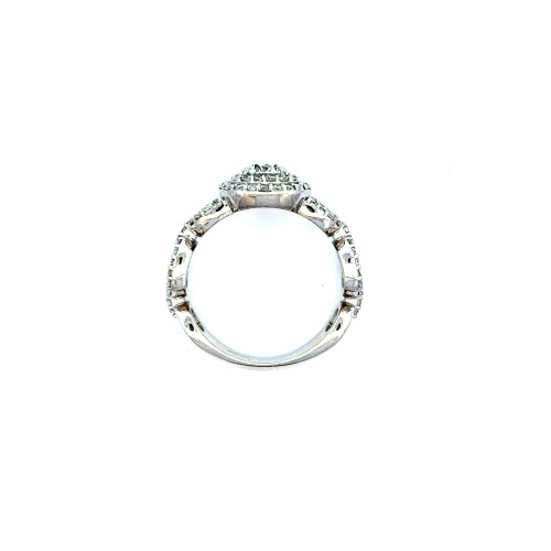 Anello con Diamante Naturale Centrale 0,50 D VS e Diamanti naturali 0,58 ct