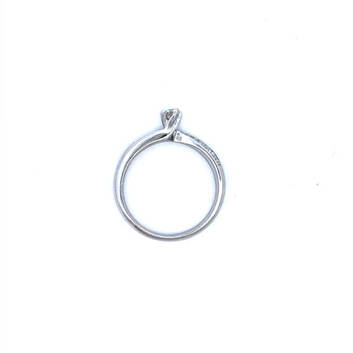 Anello con Diamante Naturale Centrale 0,16 ct e Diamanti sul Gambo 0,10 ct