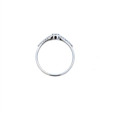 Anello Magic Solitario con Diamante Naturale 0,15 ct F, VS - Oro Bianc
