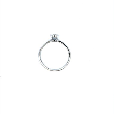 Anello Magic Solitario con 9 Diamanti Naturali 0,08 ct F, VS - Oro Bia