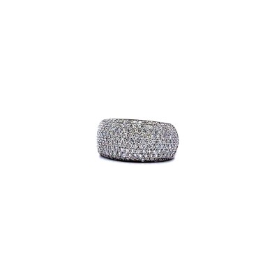Anello a Fascia Pavé con Diamanti Naturali 1,63 ct D-F VS - Oro Bianco