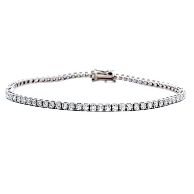 Bracciale Tennis con Diamanti Naturali 2,81 ct D-F VS1 - Oro Bianco 18