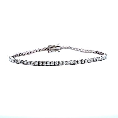 Bracciale Tennis con Diamanti Naturali 3,14 ct D-F VS - Oro Bianco 18