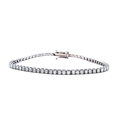 Bracciale Tennis con Diamanti Naturali 4,07 ct D-F VVS - Oro Bianco 18