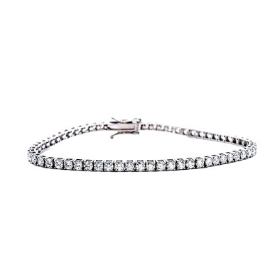 Bracciale Tennis con Diamanti Naturali 4,07 ct D-F VVS - Oro Bianco 18