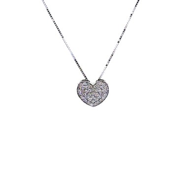 Collana con Pendente a Forma di Cuore e Diamanti Naturali 0,24 ct