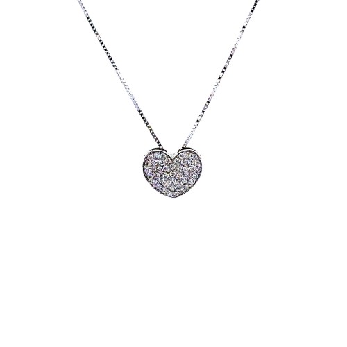 Collana con Pendente a Forma di Cuore e Diamanti Naturali 0,24 ct
