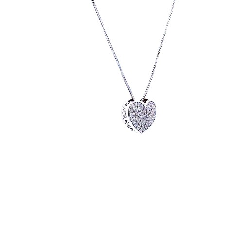 Collana con Pendente a Forma di Cuore e Diamanti Naturali 0,24 ct