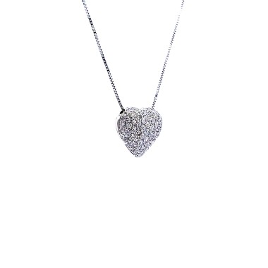Collana con Pendente a Forma di Cuore e Diamanti Naturali 1,95 ct F VS
