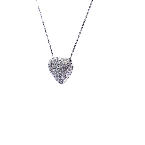 Collana con Pendente a Forma di Cuore con  Diamanti Naturali 1,95