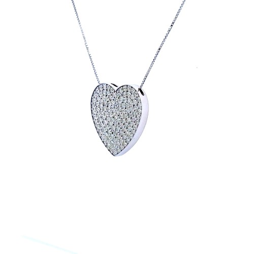 Collana con Pendente a Forma di Cuore con Diamanti Naturali 2,22 ct
