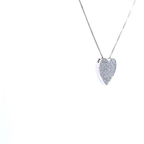 Collana con Pendente a Forma di Cuore con Diamanti Naturali 0,56 ct