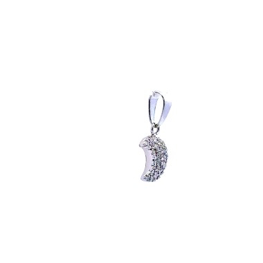 Ciondolo Luna con Diamanti Naturali 0,21 ct F VS - Oro Bianco 18k