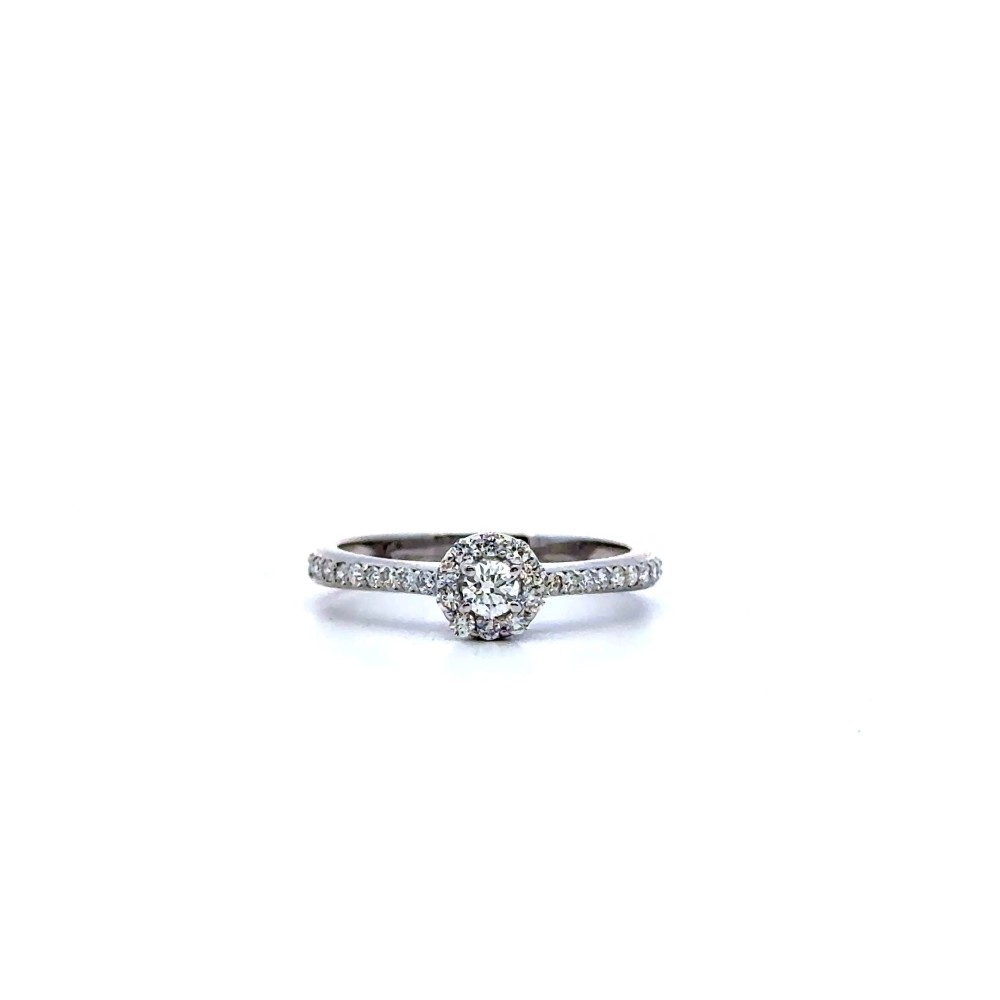 Anello con Diamante Centrale 0,13 ct e Diamanti Naturali 0,33 ct