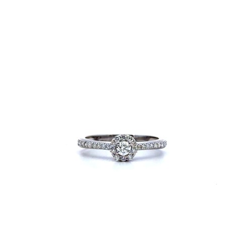 Anello con Diamante Centrale 0,13 ct e Diamanti Naturali 0,33 ct