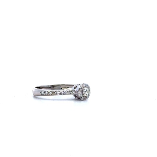 Anello con Diamante Centrale 0,13 ct e Diamanti Naturali 0,33 ct
