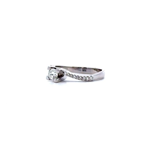 Anello Solitario 0,26 ct con Diamanti Naturali 0,13 ct